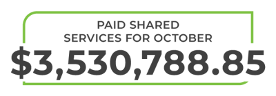 Paid Shared Services For October: $3,530,788.85